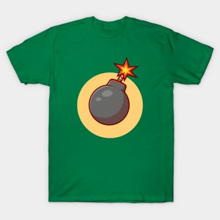 Bomb Cartoon Vector Icon Illustration (2) T-Shirt